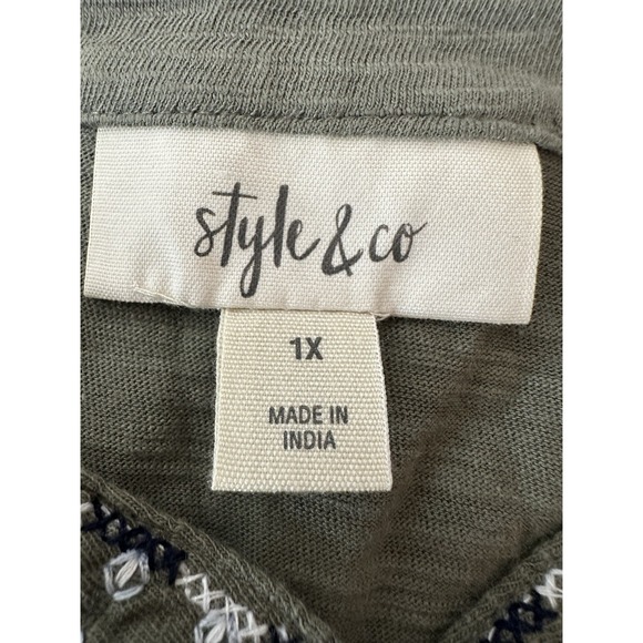 Style & Co Top Women 1X Pull Over Flower Stretch Long Sleeve Boho Bohemian‎ New - Picture 4 of 10